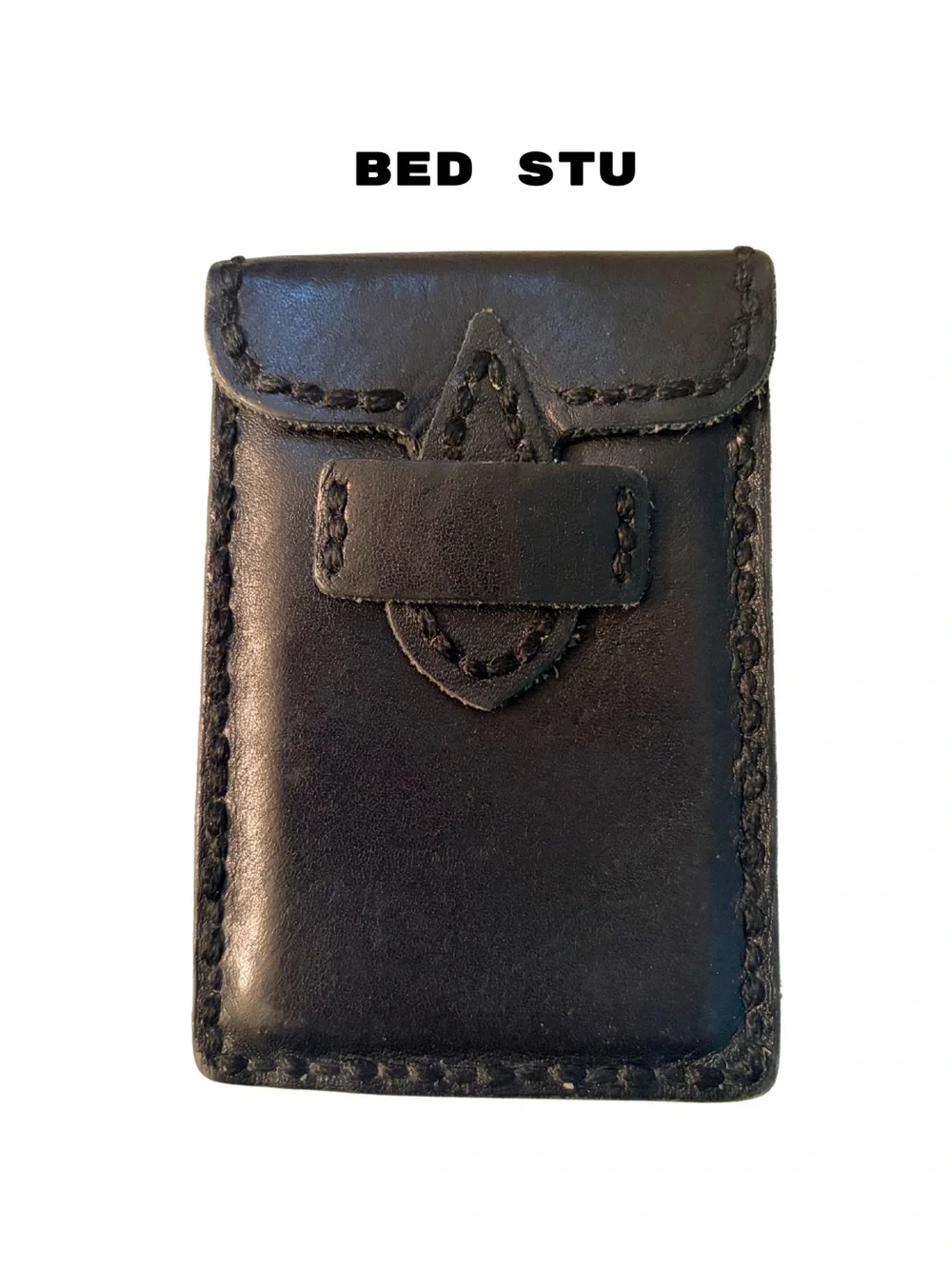 NWOT Bed Stu Black Leather Card Holder